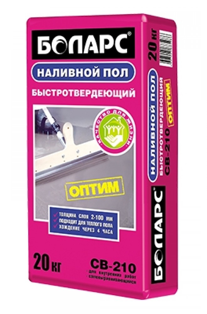 Купить наливной пол боларс св-210 оптим (20 кг) с доставкой по Москве .