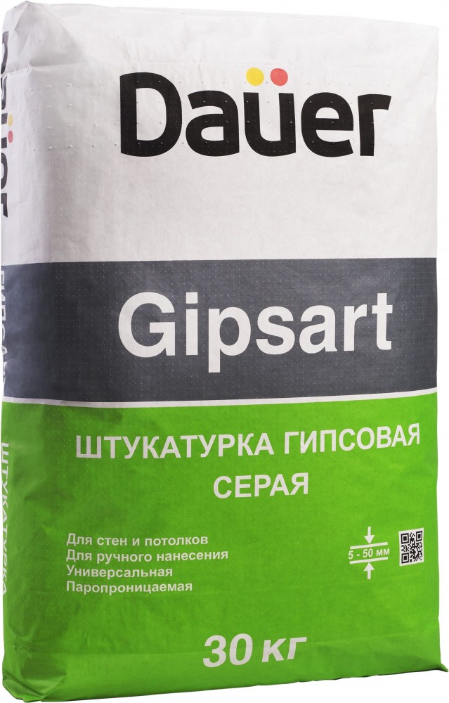 Штукатурка гипсовая DAUER Gipsart / ДАУЭР Гипсарт серая (30 кг)