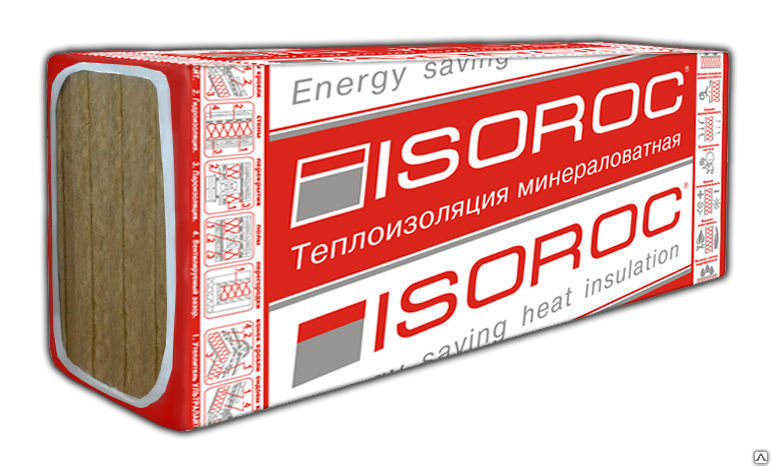 Утеплитель ISOROC (1000 x 500 x 50 мм / 4 м2 / 0.2 м3 / 8 листа / плотн 75кг/м3)