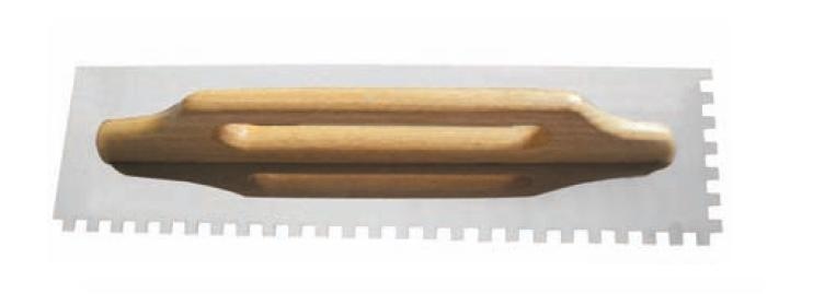 Гладилка зубчатая с деревянной ручкой(130 х 480 мм / 6 мм)