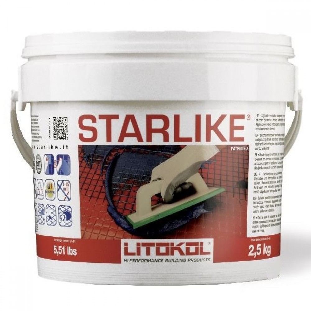 Эпоксидная затирка LITOKOL LITOCHROM STARLIKE C.480 серебристо-серый (2.5 кг)