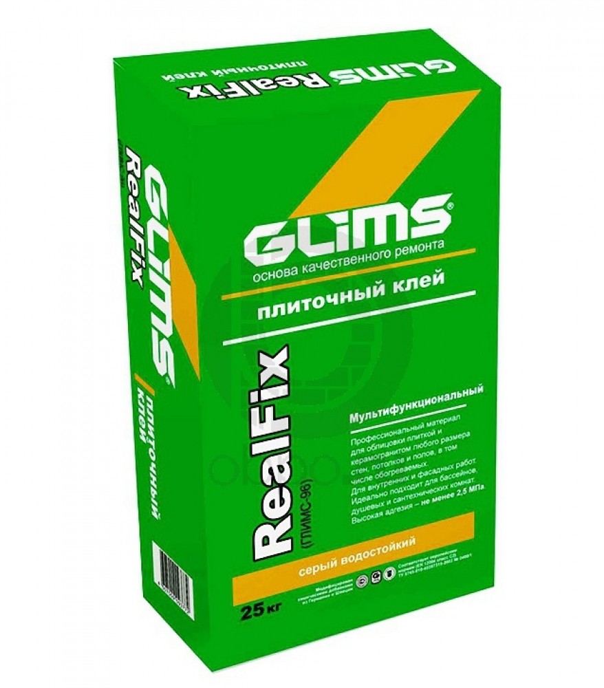Купить плиточный клей glims realfix / глимс реалфикс (25 кг) с .