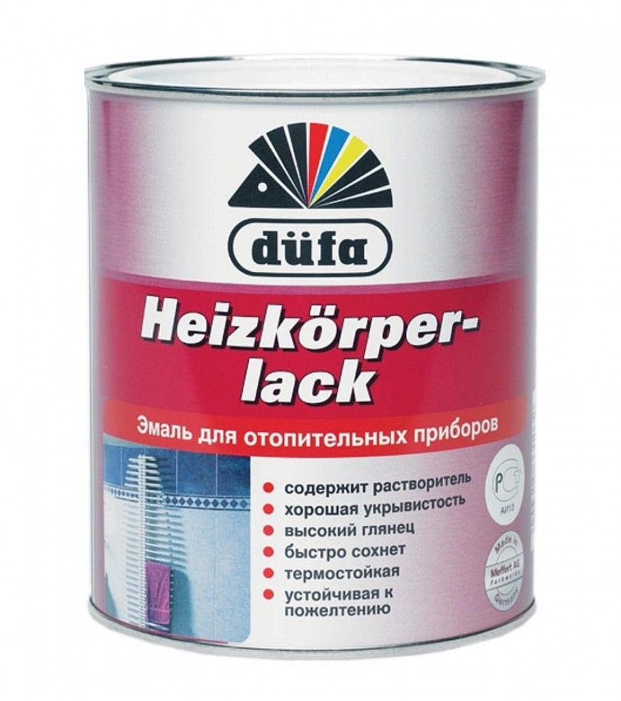 Эмаль для радиаторов Dufa Heizkorperlack глянцевая белая 0,75 л.