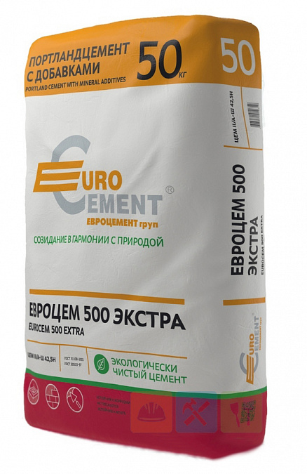 Цемент М-500 Extra Eurocement  (50 кг)