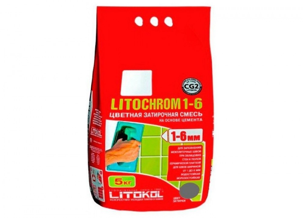 Затирка LITOKOL LITOCHROM 1-6 C.90 / ЛИТОКОЛ ЛИТОХРОМ 1-6 С.90 красно-коричневый/терракота (5 кг)