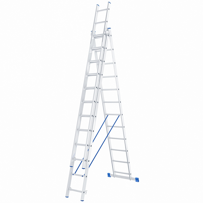 Купить лестница трехсекционная алюминиевая 3х10 (264 / 444 / 627см .